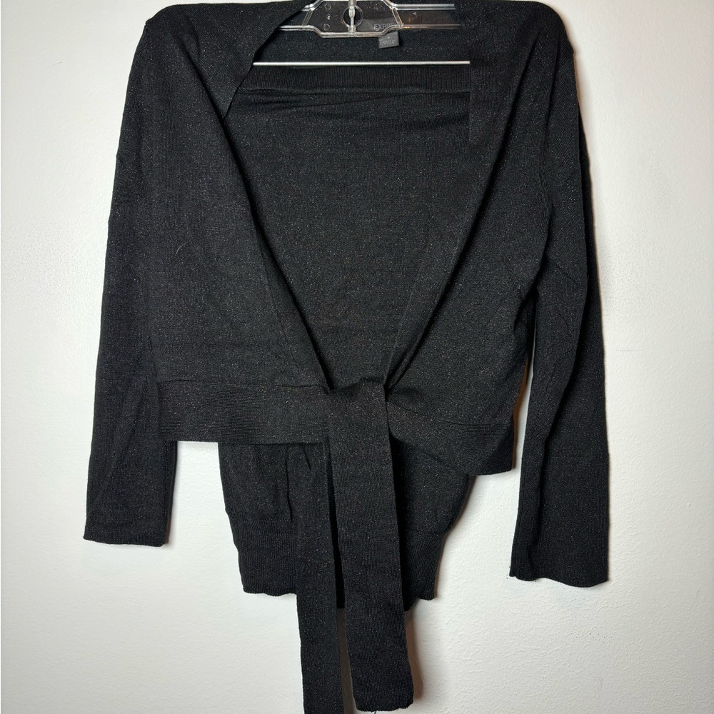 Express Black Sparkle tune top and cardigan